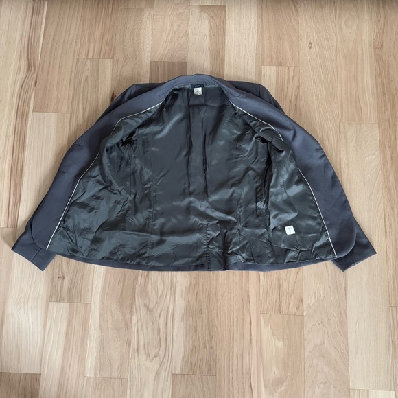 Vintage J Crew Wool Blend Charcoal Blazer Size 10 - Picture 7 of 12